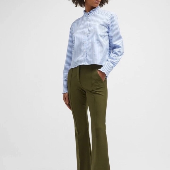 Veronica Beard Whitman Striped Button-Front Shirt Size 7 Paper Tag De-Label - Picture 1 of 8